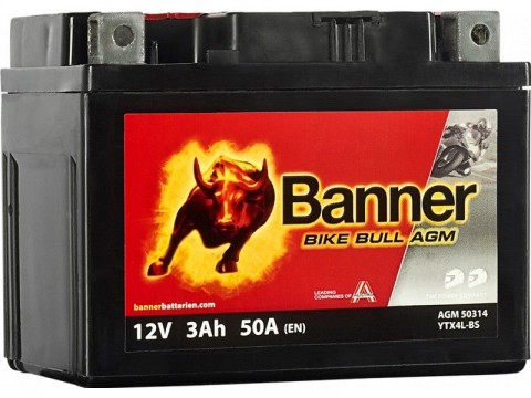 BANNER BIKE BULL AGM YTX4L-BS 3AH 50A R+